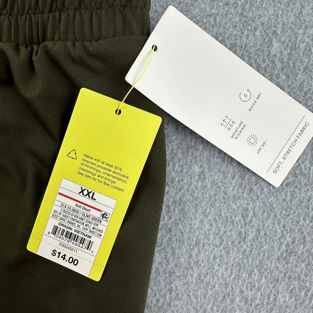 All in Motion Shorts Womens XXL Olive Green Knit Short Mid-Rise Active Stretch - Picture 3 of 9
